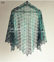 H49 pear flower with rain translation lace shawl scarf wool knitting electronic illustration non-finished product