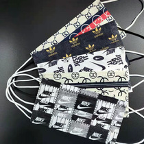 Mask fashion brand fashion brand pattern big brand logo creative personality printing men handsome presbyaesthesia beautiful black