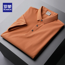 Romon 2022 Summer new polo shirt silk light cotton high-end men short sleeve turnover T-shirt business ice silk blouse