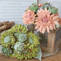 Simulation Flowers Teddy Little Bear Sunflower Wedding Celebration Hand Holding Floral Table Flower Bouquet Placement room Home Residence Decoration