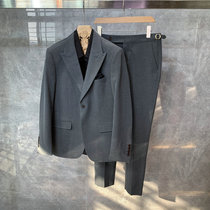 British style gray slim suit jacket mens trend professional dress fashion handsome groom suit suit suit