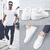 Hong Kong Tide Brand Leather White Shoes Men 2021 Summer New Korean Joker Leisure Breathable Flat Shoes Mens Shoes