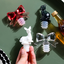 Japanese cute creative wine bottle stopper household girl heart cat Crystal wine bottle stopper silicone sealing plug