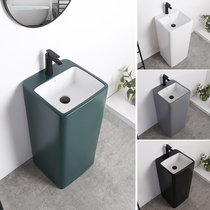 Integrated column basin ceramic balcony washbasin square toilet column type washbasin floor type washstand
