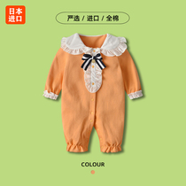 Japan baby long sleeve romper wai chu fu autumn female baby onesies spring and autumn neonatal autumn and winter clothes