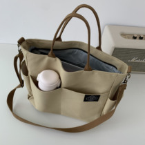 Japanese original multi-pocket tote canvas bag simple versatile literary large capacity shoulder shoulder bag men and women