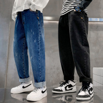 Boys jeans spring and autumn 2021 new childrens Tong pants boys autumn trousers loose straight