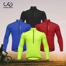 WOSAWE long sleeves riding for mens spring summer mountain bike half open zipped long sleeve blouses breathable speed dry bike clothing