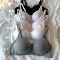 Winter thin sexy underwear womens small chest gathered anti-walking light beauty back bra adjustment type rimless bra chest wrap