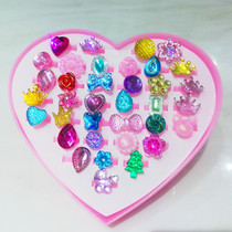 Girl gift Princess crystal ring girl gem cartoon ring Childrens House game reward small gift