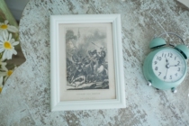 European vintage Middle Ancient Decorative Painting 1842 Steel Printmaking Battle of Bad Wempfen