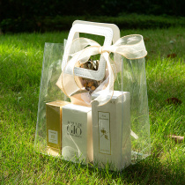 pvc transparent tote bag Christmas gift bag custom high-end hand carry wedding gift plastic bag