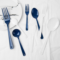 Japanese Nordic simple enamel tableware Blue and white household handmade enamel meal spoon Dessert cake coffee spoon