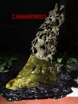 Golden Silk Nan Pine crane extension Golden Silk Nan Crane Golden Silk Nan Guanyin gloomy wood cliff Cypress ornaments Wood carvings Small Ye Zhennan