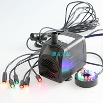 Rockery resin crafts Running water fountain pump fish tank submersible pump Household ornaments water pump 7 color lights ultra-quiet