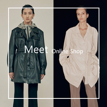 Spot LOW CLASSIC leather suit 20 autumn winter Korean designer lapel lace belt jacket