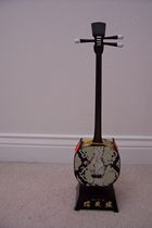 Japanese shamisen vintage dark shamisen classic samurai antique stringed instrument