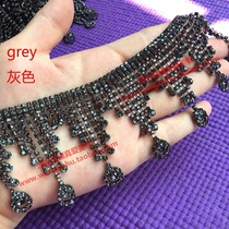 Gray rhinestone tassel chain DIY sweater collar Hand sewn diamond strip Shoes and boots with diamond luggage hair accessories bandana diamond