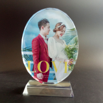 New crystal white blank image consumables bottom oval sunflower crystal ornaments diy personalized photo customization