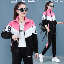 Li Ning Sportswear Suit Lady Spring Autumn Season with Walking Dancing Running Suit Cardio-wear Casual Wear and Two Sets Tide
