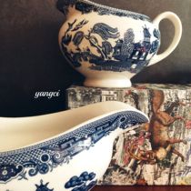 Happy home flaw export British underglaze Western chamber blue blue blue and white Chinese style retro milk jar sauce bucket sale sale