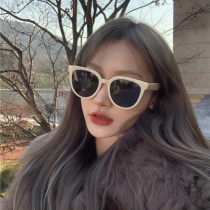 2021 New polarized sunglasses female Korean and Japanese retro thin white cat eyes simple sunglasses UV