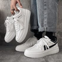 Huili Mens Shoes Joint Air Force One Winter Breathable Joker Leisure Small White Shoes Mens trendy shoes Sports aj Board Shoes