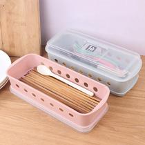 Chopstick cylinder chopstick cage chopsticks box holder plastic straw spoon knife fork with lid Leachate tocutlery containing basket for home