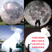 Mid-Autumn Festival Luminous Moon Large Moon Air Model Luminous Rabbit Change Flying to the Moon Mall Mid-Autumn Theme Air Model