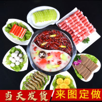  Hot sale simulation hot pot model simulation dish display props Catering display food shabu-shabu side dishes Old hot pot