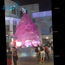 Beautiful Chen pink petal princess dress Christmas tree Christmas outdoor LED large light tree customization