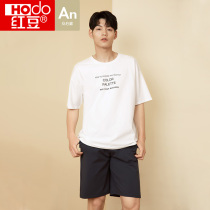 Red bean loungewear mens cotton short sleeves short sleeves summer thin loose youth can wear pajamas loungewear suits
