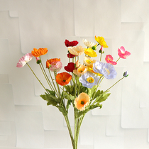 Artificial flower poppies Floral landscaping Home decoration Floral decoration Soft decoration Wedding with fake flowers Living room ornaments artificial flowers