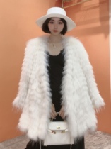 GG fur 2021 new fur female white raccoon hair fairy fur coat in the long section of the age reduction is thin
