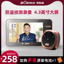 Zero distance intelligent electronic cats eye HD surveillance camera wireless video doorbell household anti-theft door mirror capture