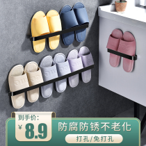 Bathroom trailer rack wall hanging non-perforated bathroom door storage and finishing toilet drain hanger wall shelf