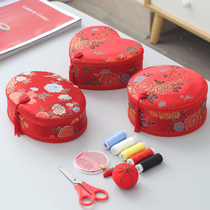 Wedding supplies festive red sewing bag wedding dowry supplies retro Chinese style gift sewing box set