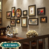 Solid Wood European style photo wall frame wall combination living room dining room bedroom sofa background wall luxury creative decoration painting