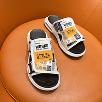 Slippers male outwear 2022 new summer trendy outdoor genuine leather Fashion air cushion sandals Tide Summer Shoes