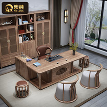 New Chinese Tea Table Chair Combined With One Table Five Chairs Solid Wood Kung Fu Small Tea Table Zen Office Tea Set Suit