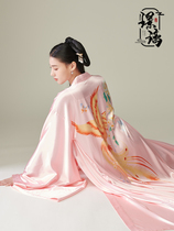 Jing Li original flower welcome] national style wedding senior bride morning robe bride bridesmaids ancient style bathrobe Chinese nightgown Hanfu