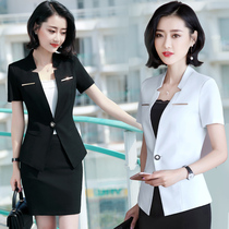 Summer short-sleeved professional suit temperament goddess Fan Xia style beautician front desk work clothes female hotel work clothes