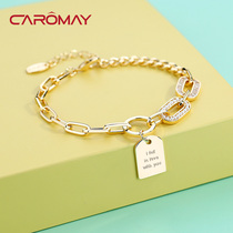 CAROMAY simple niche design letter bracelet Female Europe and the United States cool Sa bracelet net red temperament high-end sense of jewelry