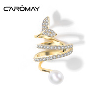 CAROMAY Sparkling Fish Tail Pearl Earbone Clip Temperament Heartless Ear Clip Minimalist Around the new