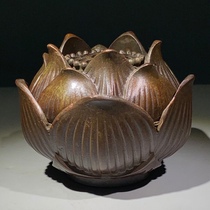 Antique bronze lotus fragrance furnace furnace furnace furnace furnace furnace package old collection