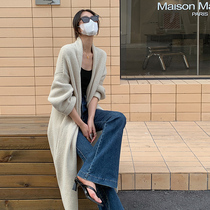JWUNIQUE apricot mid-length knitted cardigan womens autumn and winter 2022 lazy wind commuter all-match sweater jacket
