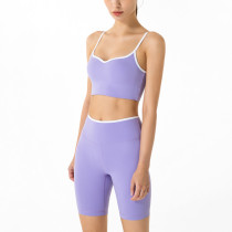 Summer fitness suit wears sports underwear high waist training five-sweat suction and breathable chalk yoga suit