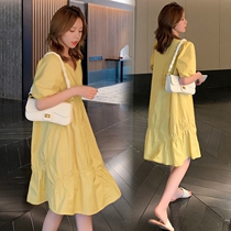 Pregnant Women summer coat 2021 New Net red Foreign Air summer skirt premium size pregnant women dress summer