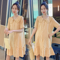  Maternity clothes foreign trade discount mall counters withdraw the cabinet and cut the standard womens tail goods clearance reduce the age and show thinness spicy mom dress