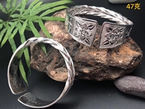 Foot silver s999 twist butterfly bracelet sterling silver handmade woven silk carved Guizhou silver ornaments national characteristic process